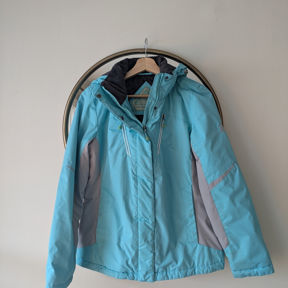 Light Blue and Gray Winter Jacket